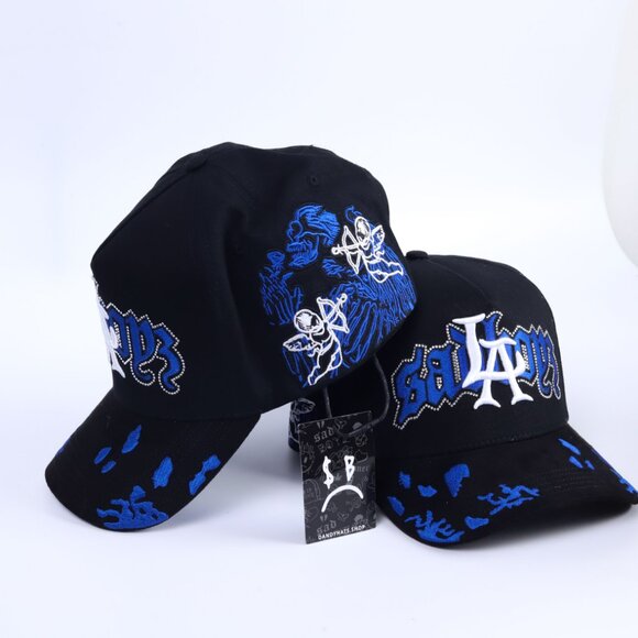 NWT Sad Boy Angel Azul by Dandy Hats x Junior H β Embroidered Snapback - Picture 2 of 5